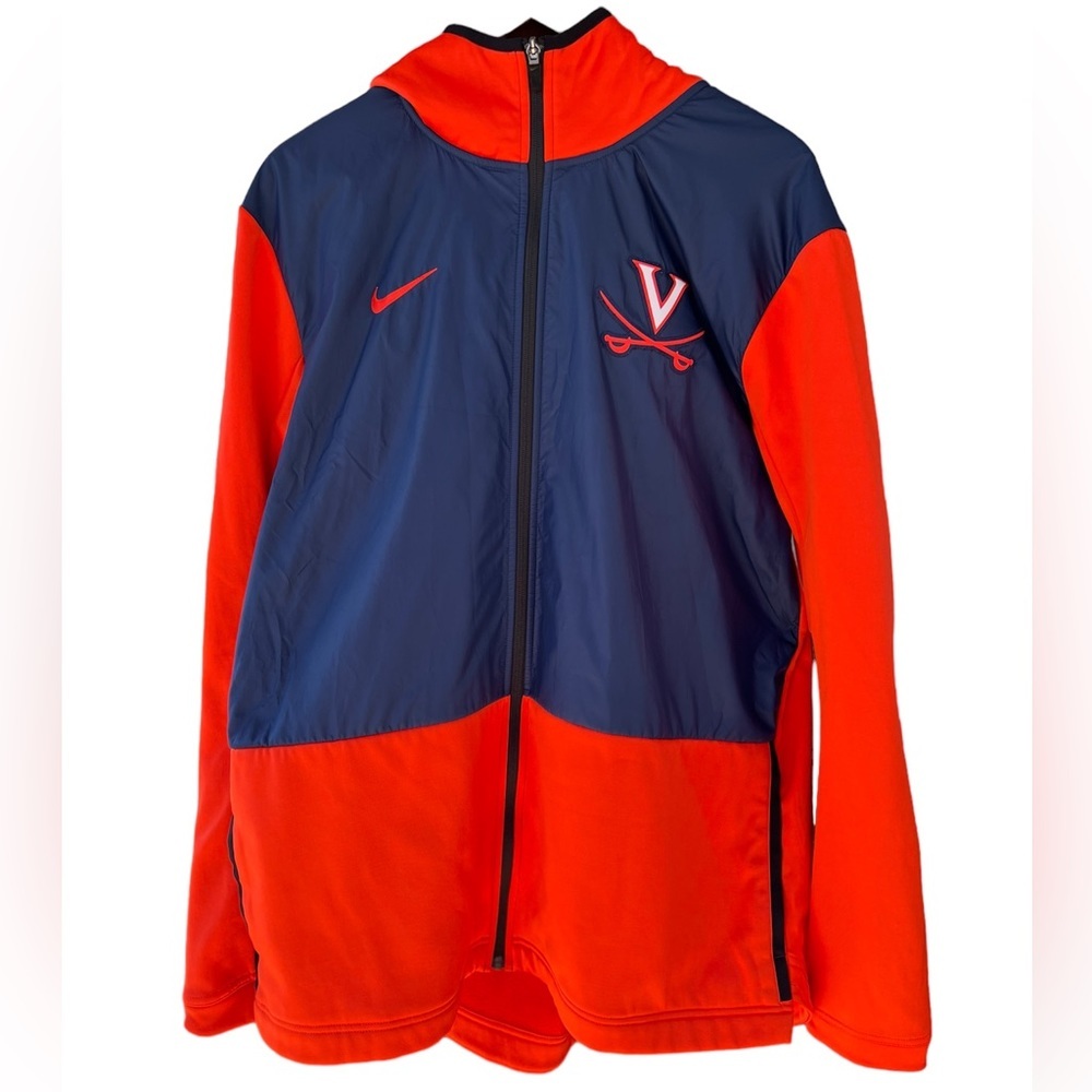 University of Virginia Cavaliers UVA Nike Full Zip Hoodie Jacket Blue Orange XLT